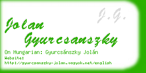 jolan gyurcsanszky business card