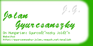 jolan gyurcsanszky business card